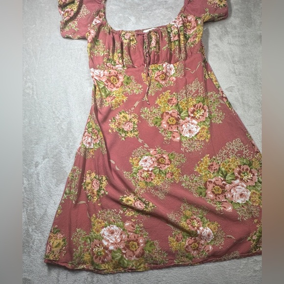 Auguste the Label Bonnie Beachside Floral Peach Pink Yellow Green Mini Dress 4 - Picture 7 of 16